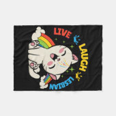 Couverture Polaire Live Lauder Drapeau Lesbien Rainbow Pride Mois Ki (Devant (Horizontal))