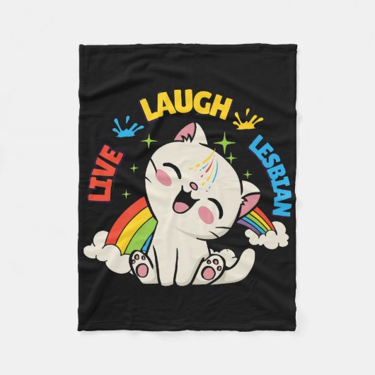 Couverture Polaire Live Lauder Drapeau Lesbien Rainbow Pride Mois Ki (Devant)