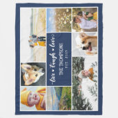 Couverture Polaire Live Laugh Love Navy Blue Photo Collage (Devant)