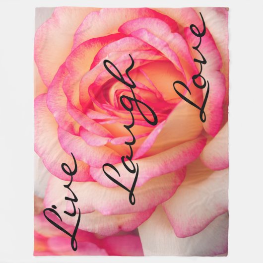 Couverture Polaire Live Laugh Love Rose (Devant)