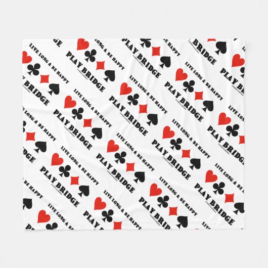 Couverture Polaire Live Long and Be Happy Play Bridge Four Card Suits (Devant (Horizontal))