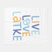 Couverture Polaire Live Love Latke Hanoukka Design (Devant (Horizontal))