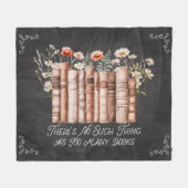 Couverture Polaire Livres avec fleurs et citation sur tableau noir (Devant (Horizontal))