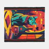 Couverture Polaire Livres Chat Sunset Et Vin (Devant (Horizontal))