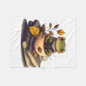 Couverture Polaire Livres de lecture de grenouilles amateurs de café (Devant (Horizontal))