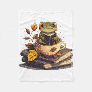 Couverture Polaire Livres de lecture de grenouilles amateurs de café