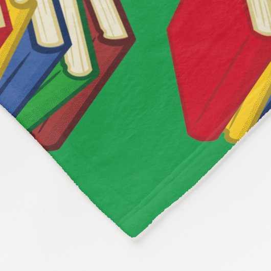 COUVERTURE POLAIRE LIVRES VERTS EN LECTURE (Coin)