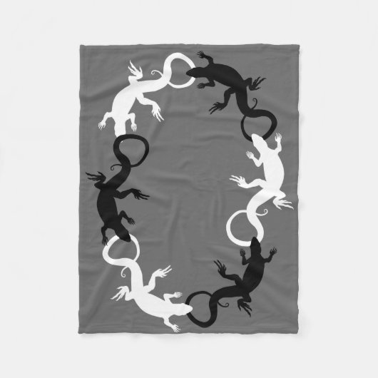 Couverture Polaire Lizard Blanket Cool Lizard Art Fleece Blanche (Devant)