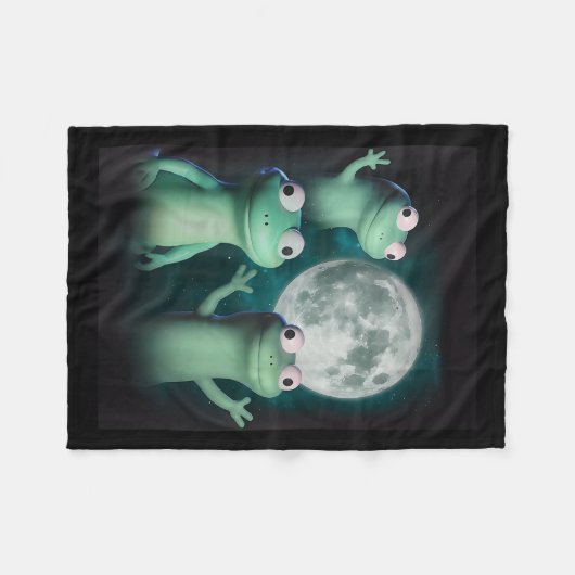 Couverture Polaire Lizard Lizard Lizard Lizard Funny Lizard Moon Tren (Devant (Horizontal))