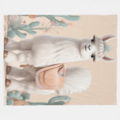 Couverture Polaire Llama à selle dans le désert (Devant (Horizontal))