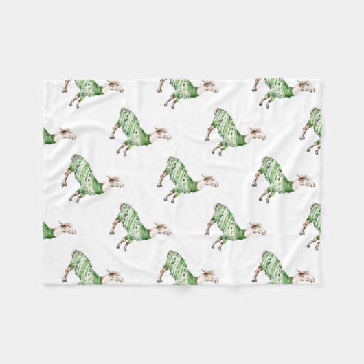 Couverture Polaire Llama dans le sucre vert (Devant (Horizontal))