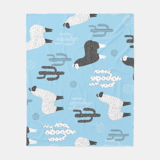 Couverture Polaire Llama et cactus, motif mignon. (Devant)