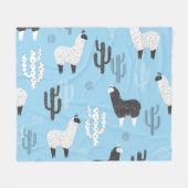 Couverture Polaire Llama et cactus, motif mignon. (Devant (Horizontal))