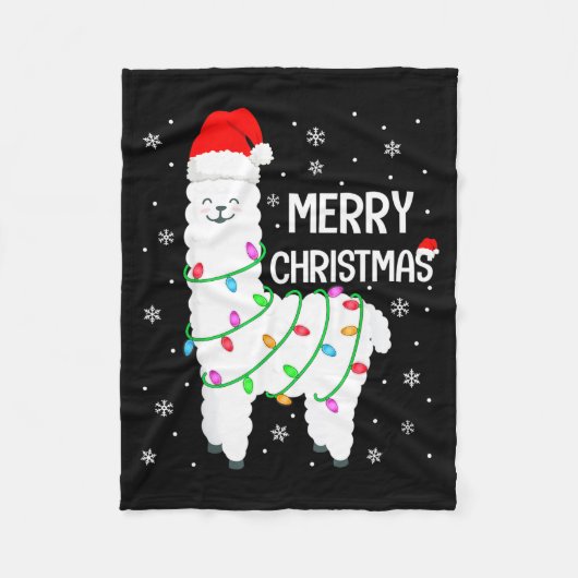 Couverture Polaire Llama Merry Christmas Kids Funny Llama Christmas L (Devant)