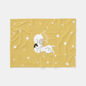 Couverture Polaire Llama Stars Blanche-Toison Jaune Personnalisée (Devant (Horizontal))