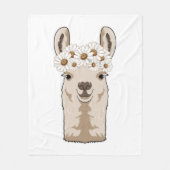 Couverture Polaire Llama with white Blossoms (Devant)
