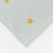 Couverture Polaire Llama Yellow Stars Bleu Toison Blanche (Coin)