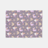 Couverture Polaire Llamas Et Unicornes Blanche Toison (Devant (Horizontal))