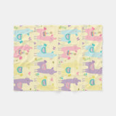 Couverture Polaire Llamas rose, jaune pourpre mignonne adorable (Devant (Horizontal))