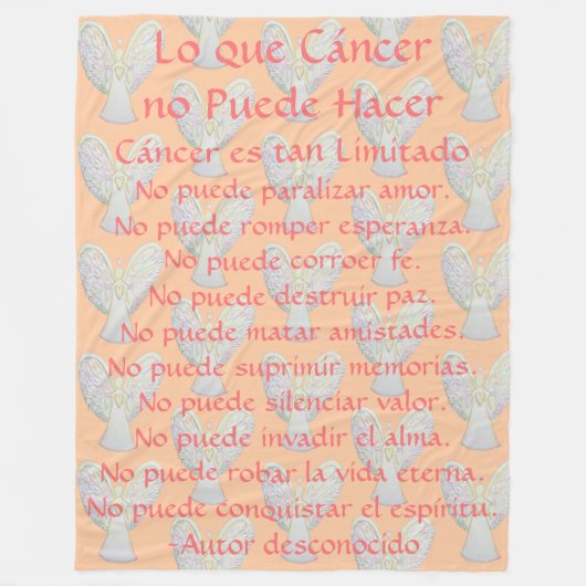 Couverture Polaire Lo que Cáncer no Puede Hacer Angel Chemo Blanche (Devant)