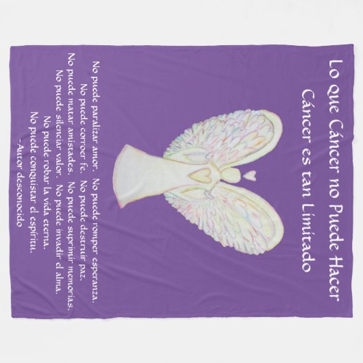 Couverture Polaire Lo que cáncer no Puede Hacer Angel Chemo Blanche (Devant (Horizontal))