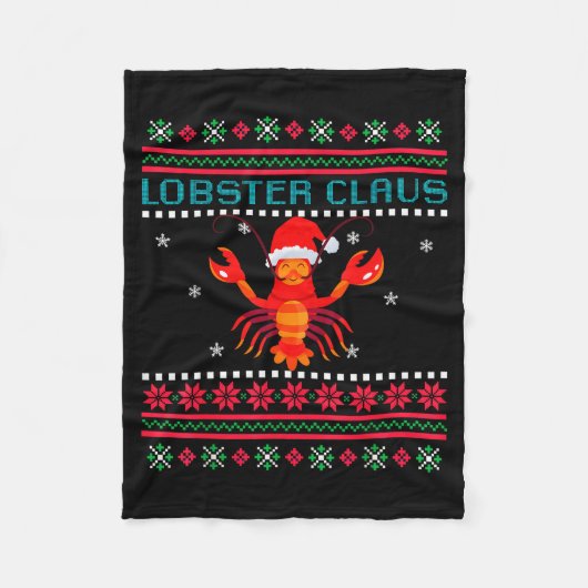 Couverture Polaire Lobster Claus Ugly Sweater For Lobster Lovers On C (Devant)
