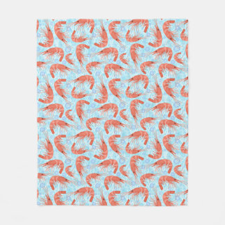 Couverture Polaire L'océan de corail de crevettes roses de crevette