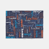 Couverture Polaire Lochie nom personnalisé bleu gris orange couvertur (Devant (Horizontal))