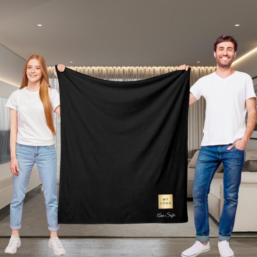 Couverture Polaire Logo de l'entreprise Noir script de nom de l'entre