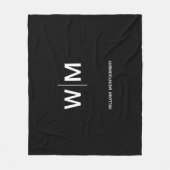 Couverture Polaire Logo de marque noire | Entreprise (Devant)