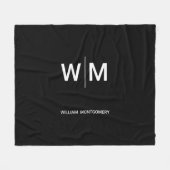 Couverture Polaire Logo de marque noire | Entreprise (Devant (Horizontal))