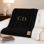 Couverture Polaire Logo d'entreprise en or noir société monogramme lu