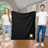 Couverture Polaire Logo d'entreprise noir cadeau personnalisé
