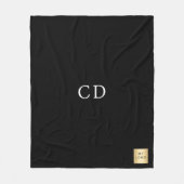 Couverture Polaire Logo d'entreprise noir monogramme cadeau d'entrepr (Devant)