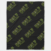 Couverture Polaire Logo Dimensionnel Vert Sur Noir, (Devant)