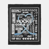 Couverture Polaire Logo du hockey sur glace Blue Heart Words White (Devant)