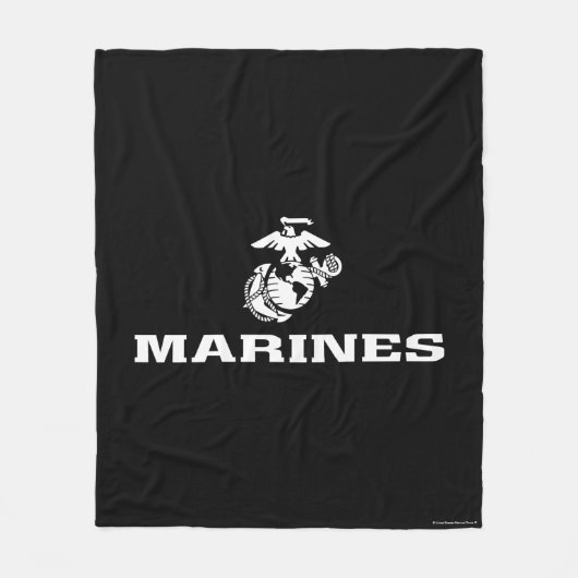 Couverture Polaire Logo empilé USMC - Blanc (Devant)