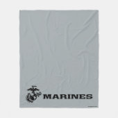 Couverture Polaire Logo en noir empilé USMC (Devant)