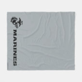 Couverture Polaire Logo en noir empilé USMC (Devant (Horizontal))