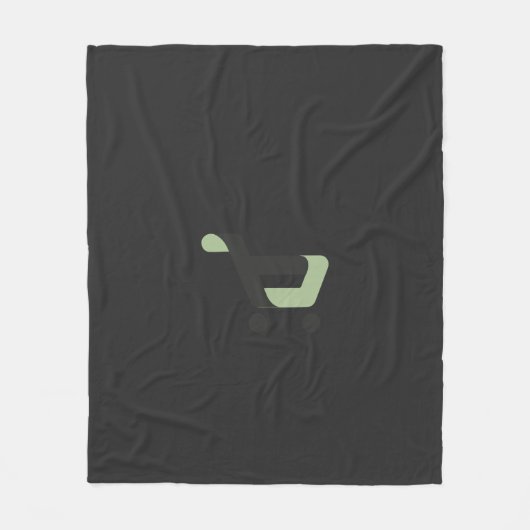 Couverture Polaire logo noir et vert avec panier (Devant)