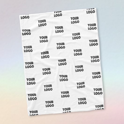 Couverture Polaire Logo simple à répéter | Blanc