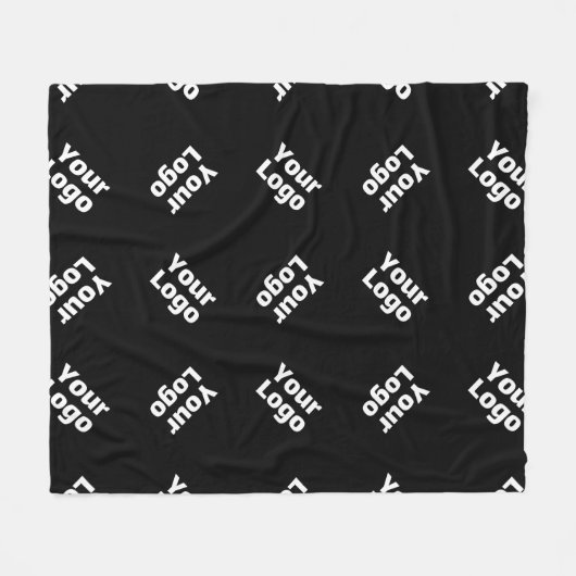 Couverture Polaire Logo simple à répéter | Noir (Devant (Horizontal))