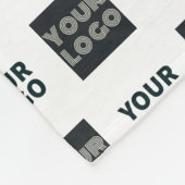 Couverture Polaire Logo simple à répétition 2 | Blanc (Coin)