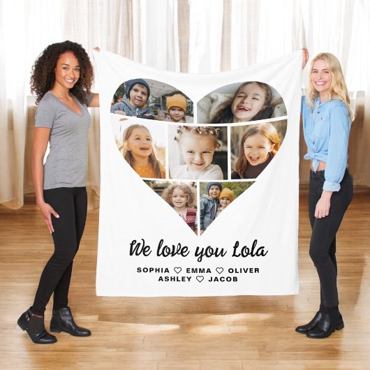 Couverture Polaire Lola Nous vous aimons 7 photo collage