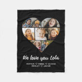 Couverture Polaire Lola We Love you Hearts Modern Photo Collage (Devant)