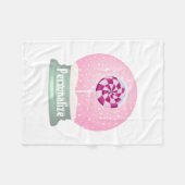 Couverture Polaire Lollipop enneigée globe mignon fille rose hiver (Devant (Horizontal))