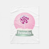 Couverture Polaire Lollipop enneigée globe mignon fille rose hiver (Devant)
