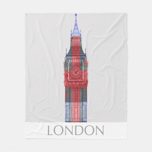 Couverture Polaire Londres Big Ben Union Jack (Devant)