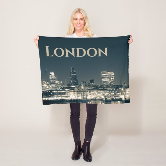 Couverture Polaire Londres Skyline Panorama Urbain Souvenir Cadeau (En situation)