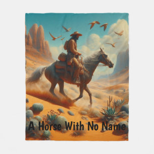 Couverture Polaire Lone Cowboy dans Desert Canyon - Surreal Western A